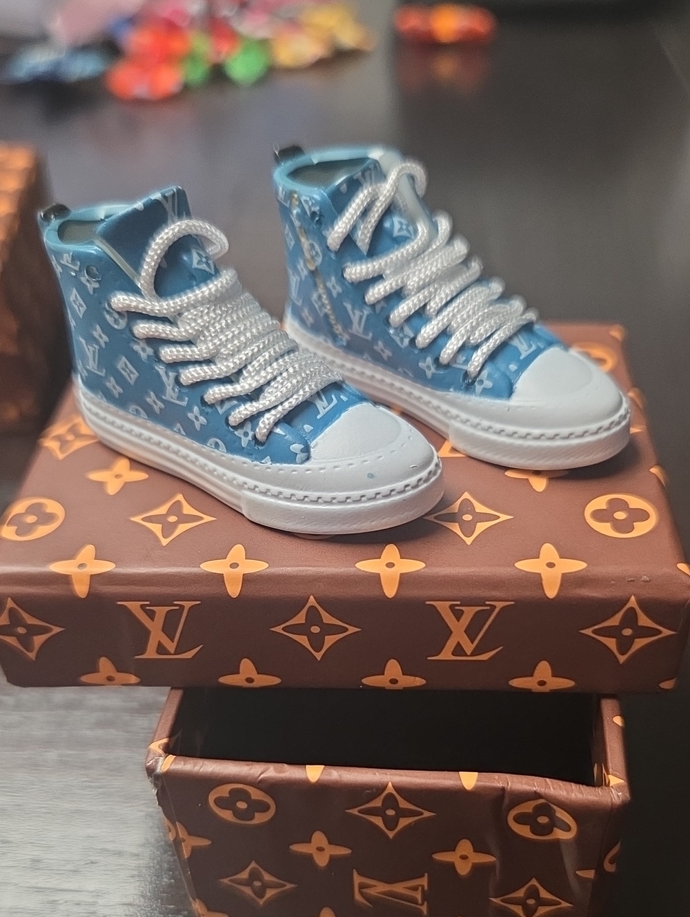Louis Vuitton Mini  Sky Blue Monogram High-Top Sneakers